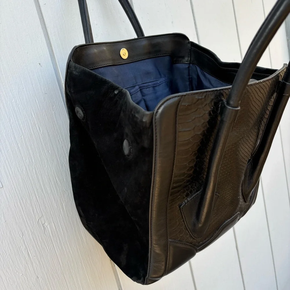 Pour la Victoire Butler Large Tote Bag Satchel Double Handles Embossed Leather